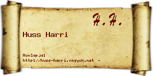 Huss Harri névjegykártya